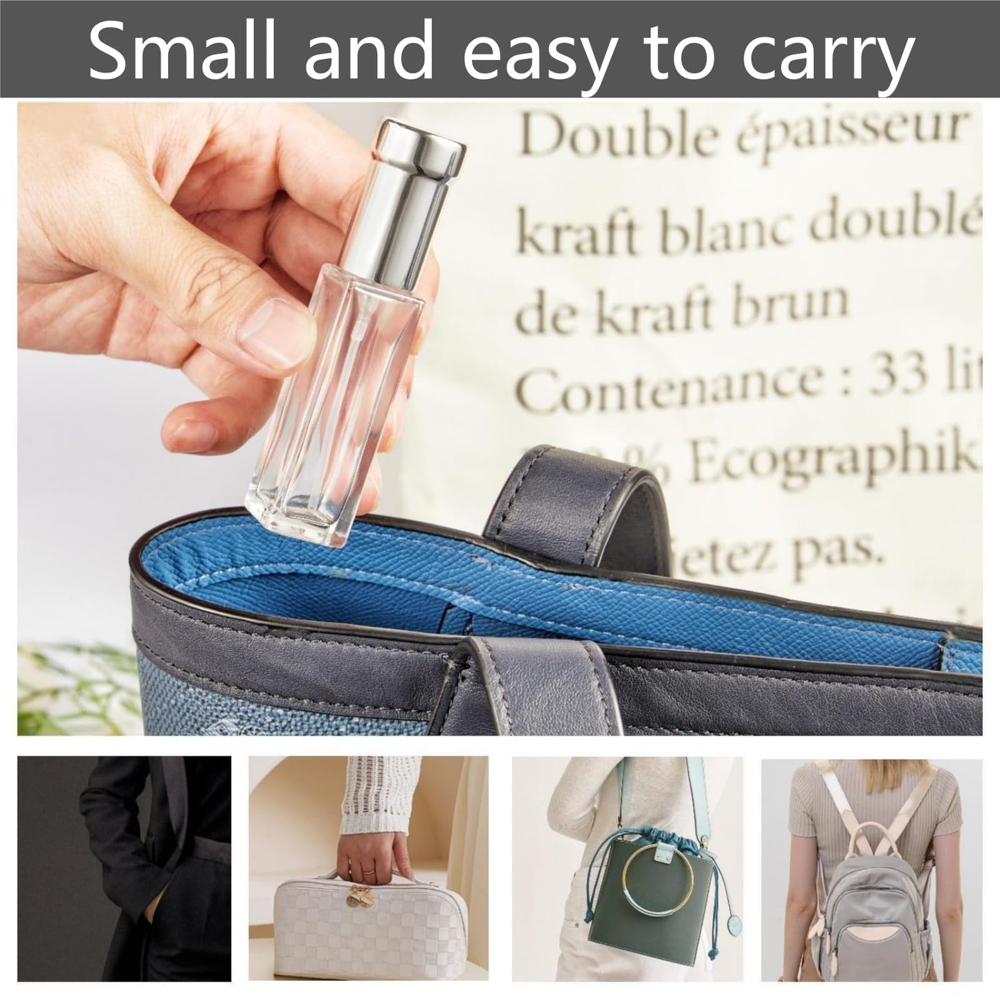 Kanlpeia 6 Pack 10ml Perfume Travel Refillable Bottles Leak Resistant Empty Glass Spray Bottles Mini Cologne Atomizer for Travel Size and Decants