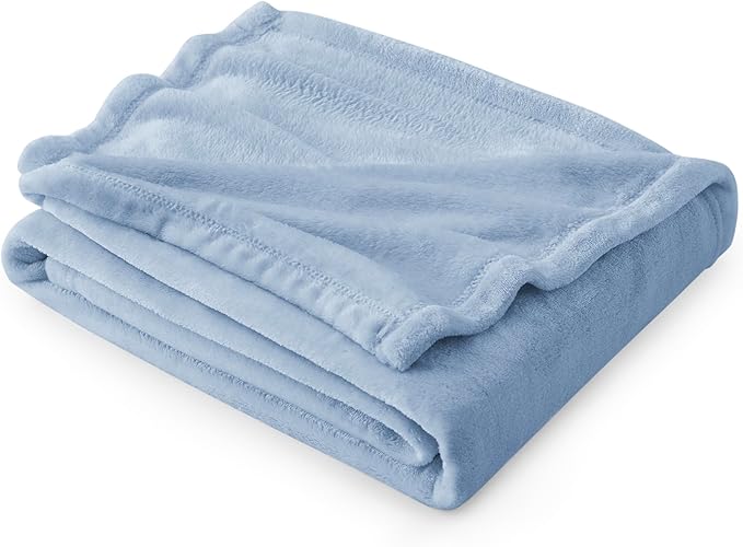 Bedsure GentleSoft Fleece Throw Blanket for Couch Light Blue - Lightweight Plush Fuzzy Cozy Soft Blankets and Throws for Sofa, 50x60 inches