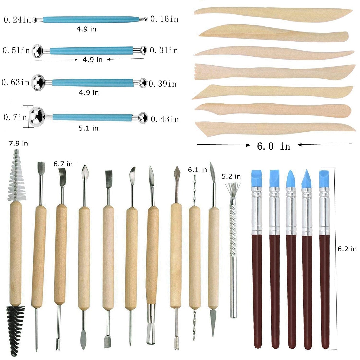 Augernis 57PCS Ceramic Clay Tools Set with Plastic Case Modeling Pottery Sculpting Tools Kits for Beginners Professionals Kids After School Ceramics Classes