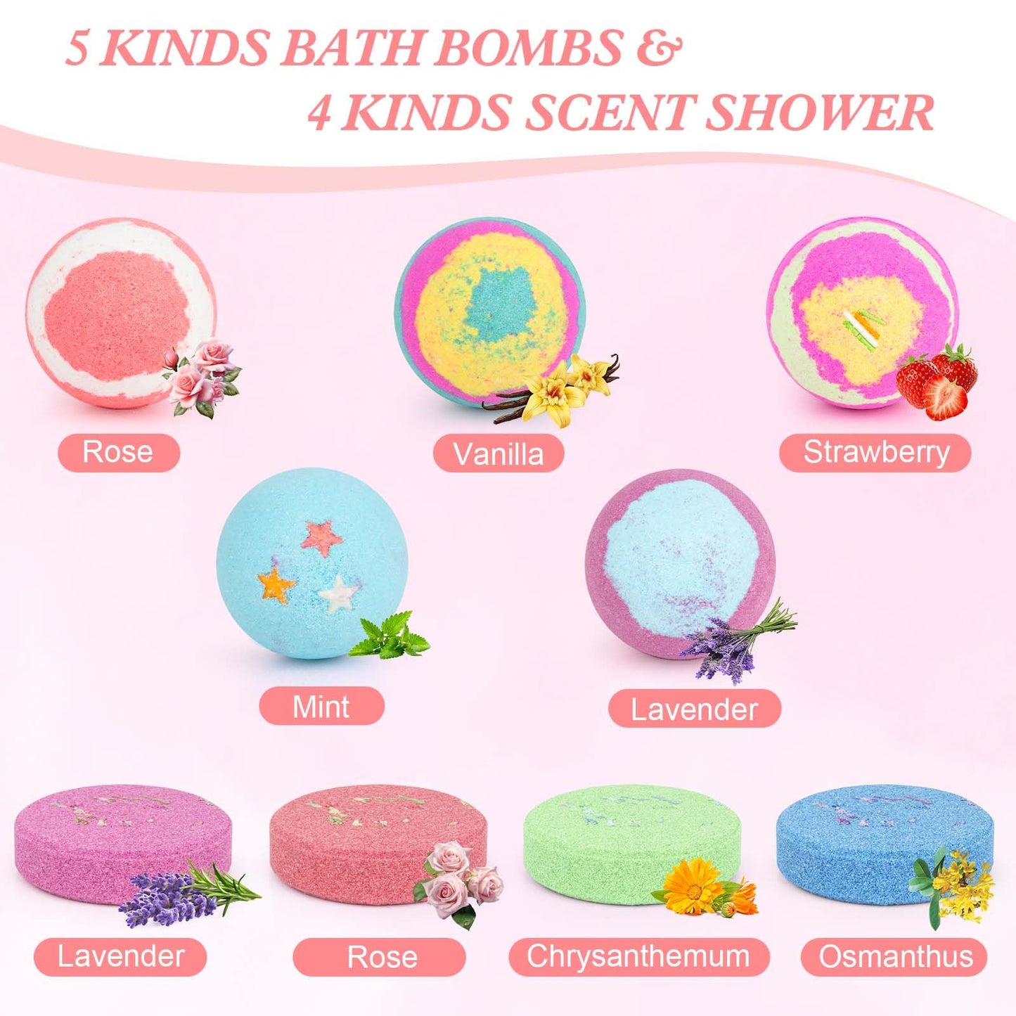 Bath Bombs for Women, Mothers Gifts Day for Mom, Relaxing Spa Baskets Gift Set, Self Care Gifts for Women, Birthday Bombs Gifts for Mom, Coworker, Teacher, Nurse