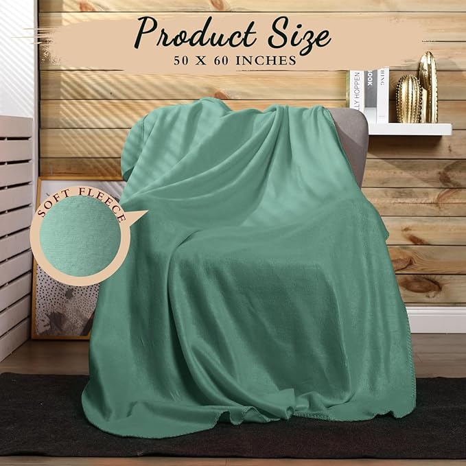 Kinlop 40 Packs Fleece Blanket Bulk 60 x 50 Inch Soft Lightweight Fleece Cozy Blanket Warm Throw Plush Pet Throw for Bed Couch Sofa Home Office Wedding Gifts Travel Camping (Lake Blue)