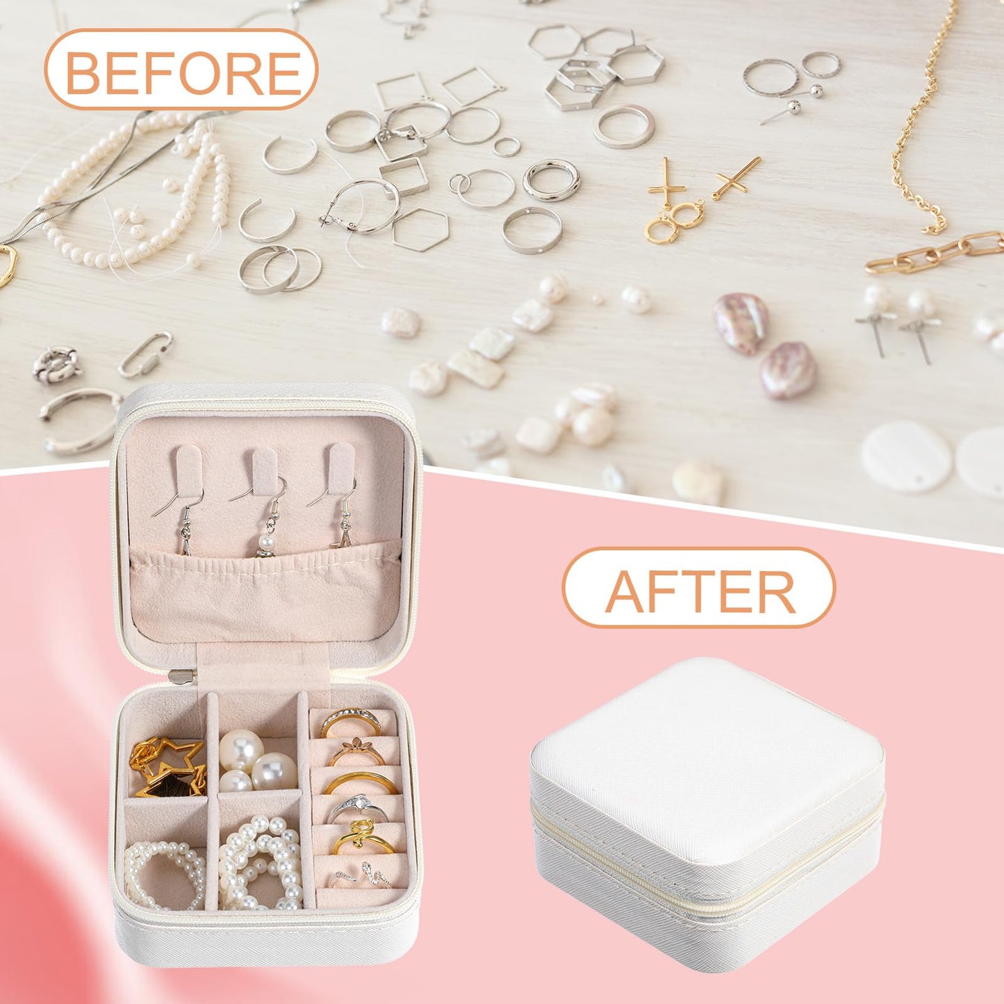 8 Pack Travel Jewelry Case Small Travel Jewelry Box Bridesmaid Gifts Jewelrys Box, PU Leather Small Jewelrys Case Organizer Storage for Rings Earrings Necklaces, Beauty Gifts for Women Girls