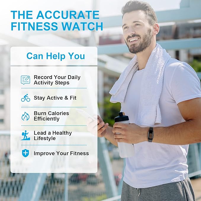 3D Pedometer for Walking Steps and Miles, No Bluetooth No App Connection, No Charging, Simple Step Counter for Walking with Steps/Time Modes for Women Men Adults Seniors