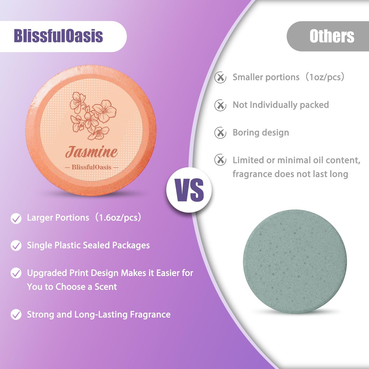 BlissfulOasis Shower Steamers 6 Packs, Shower Bath Bombs with Natural Fragrance, Self-Care & Relaxation Birthday Presents for Loved Ones, Shower Bombs with Valentine's Day Presents for Women and Men