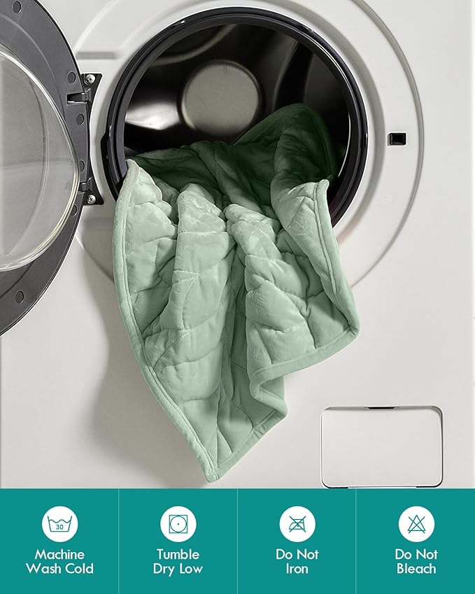 Kaisa Weighted Blanket for Adults 5lbs 41" x 53", Cozy Luxury Crystal Velvet Small Weighted Lap Blanket,All-Season Blanket, Machine Washable, Sage Green