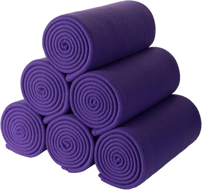 CAI TENG Fleece Throw Blanket Pack of 6 Blankets Bulk for Couch Bed 50x60 Kids Blanket Polar Fleece Fabric Soft Cozy Travel Blankets Lightweight Small Throws Baby Wedding Gifts Yard Purple