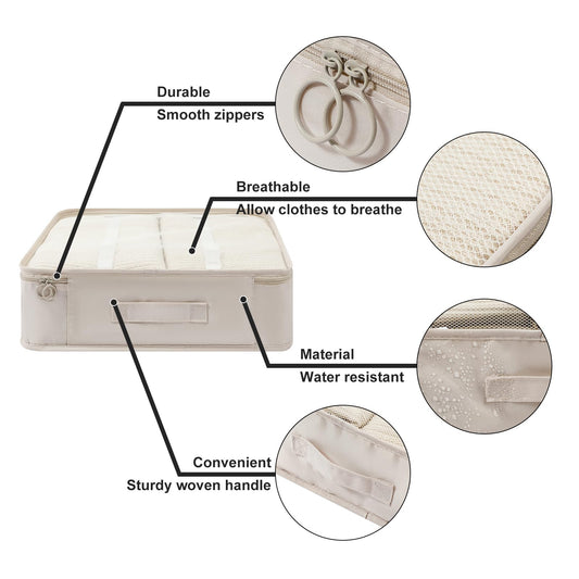 Travel Packing Cube Luggage Organizer - Travel Essential Accessory for Suitcase Lightweight Durable Toiletry Cosmetic Laundry Shoe Compression Carry on Storage Large Bag 10 set