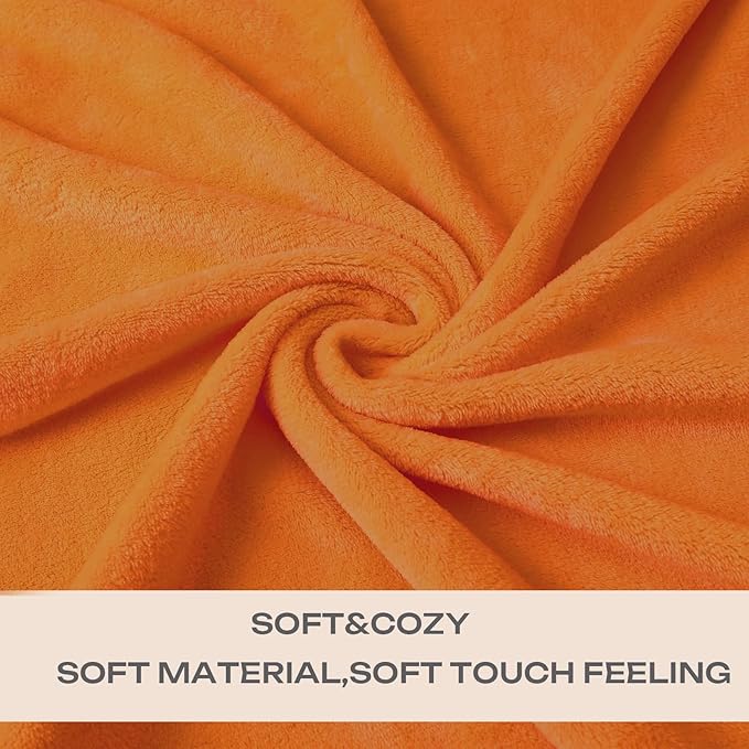 JIAHANNHA Burnt Orange Throw Blanket Fleece Blanket 50"x60",Super Soft Fall Decor Cozy Plush Throw Blanket for Couch Sofa Bed,Warm and Lightweight Bed Blankets for Winter