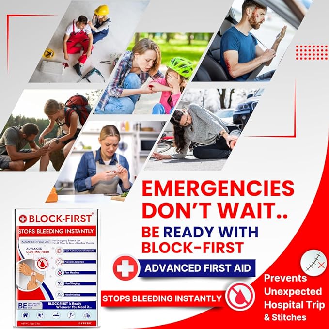 Advanced First Aid Kit– Stops Bleeding Instantly & Prevents Stitches, Emergency Trauma Medical Kit for Home, Car, Travel, Camping, Hiking, Office, Sports, Outdoor Survival, Multi-Use Pack
