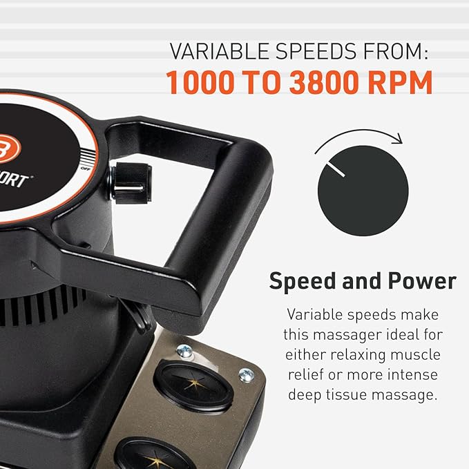 Body Sport Therapeutic Variable Speed Professional Vibrating Massager for Pain & Aching Muscle Relief – High-Powered, Effective, Chiropractic Myofascial Release Tool & Trigger Point Therapy