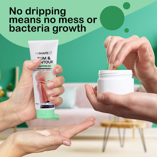 Reshape+ Tummy Tightening Cream Anti Cellulite Slimming Body Firming Gel – Body Sculpting Hydrating Gel Fades Stretch Marks, Tightens Loose Belly Skin & Skin On Legs, Arms, Body, & Butt