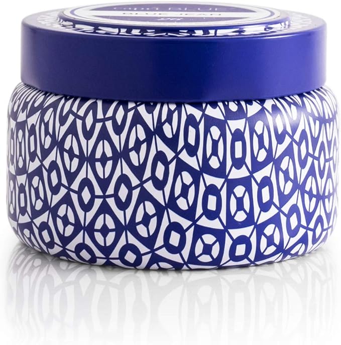 Capri Blue Printed Travel Tin Jar Candle - Luxury Tropical Scented Candles for Home - Long Lasting Soy Wax Blend - Decorative Jar for Home Decor Gift (Aloha Orchid, 8.5 oz)