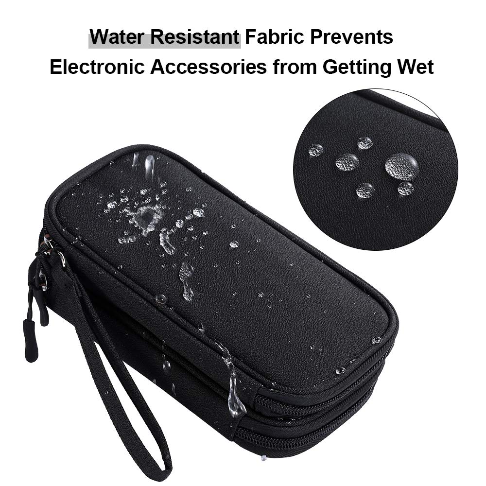 DDgro Electronics Travel Organizer, Tech Accessories Pouch Bag for Cables/Charger & Cords/Power Bank/Magic Mouse/Earphone (Small, Black)