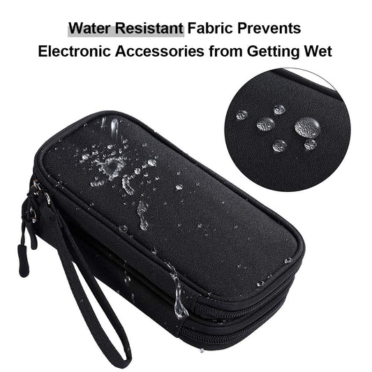 DDgro Electronics Travel Organizer, Tech Accessories Pouch Bag for Cables/Charger & Cords/Power Bank/Magic Mouse/Earphone (Small, Black)