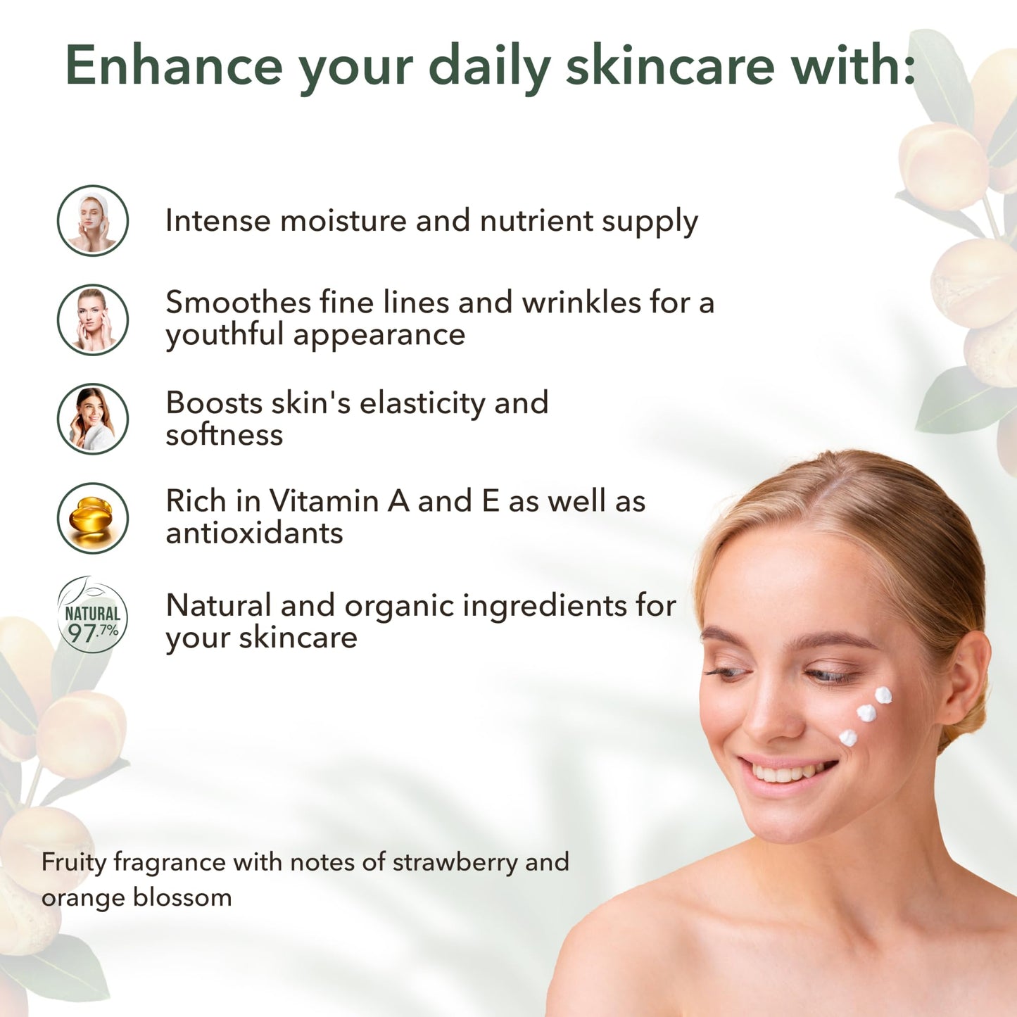 Daily Face Cream with Organic Argan Oil – Revitalizing & Nourishing, Moisturizer with Hyaluronic Acid & Vitamin E, Vegan, 97.2% Natural Ingredients, 1.7 Fl Oz - ECOLATIER