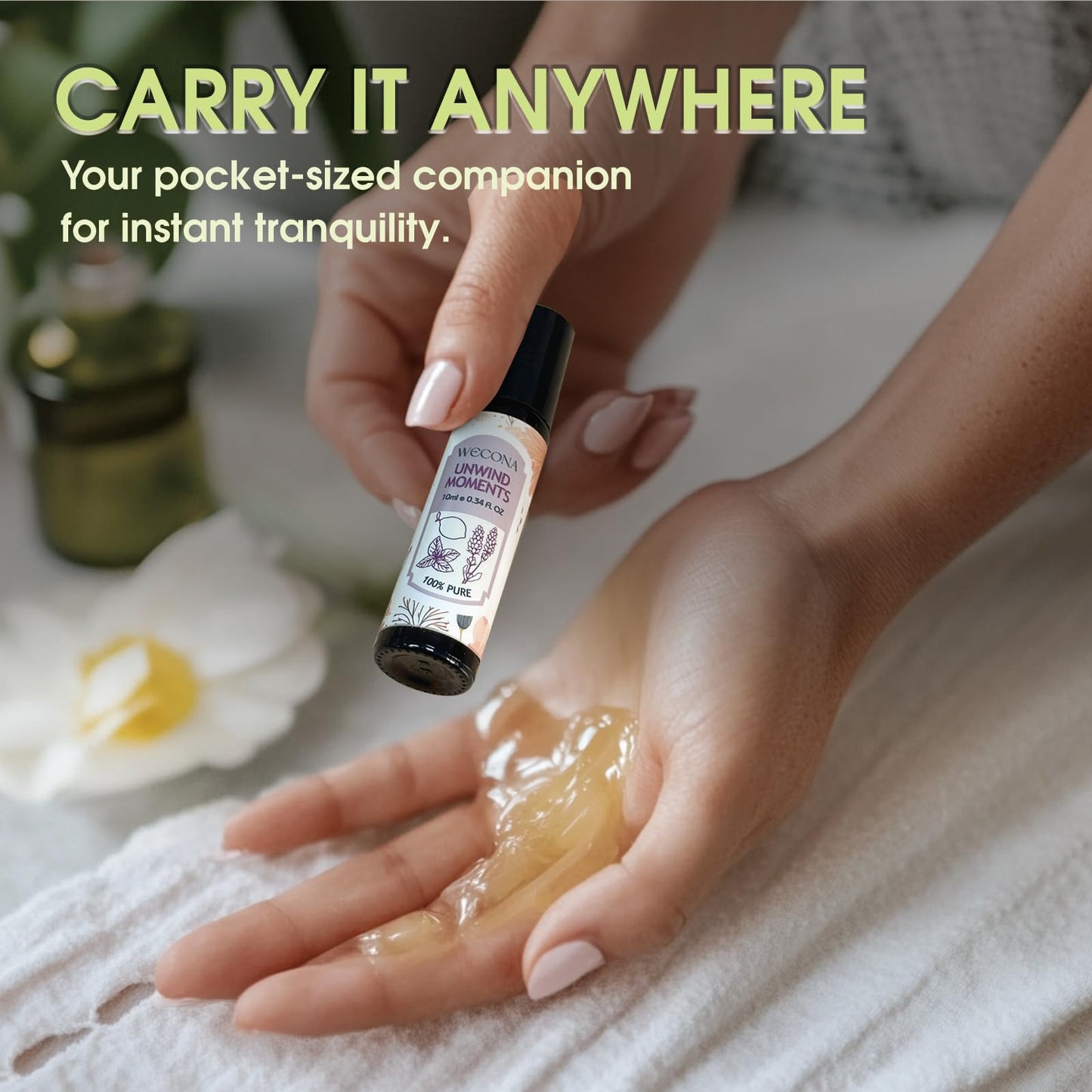 Wecona Aromatherapy Essential Oil Roll-On Set – 6x10ml Essential Oil Blends with Roller Bottles, Portable Essential Oils for Diffusers for Home,Relaxing Gift for Women & Men