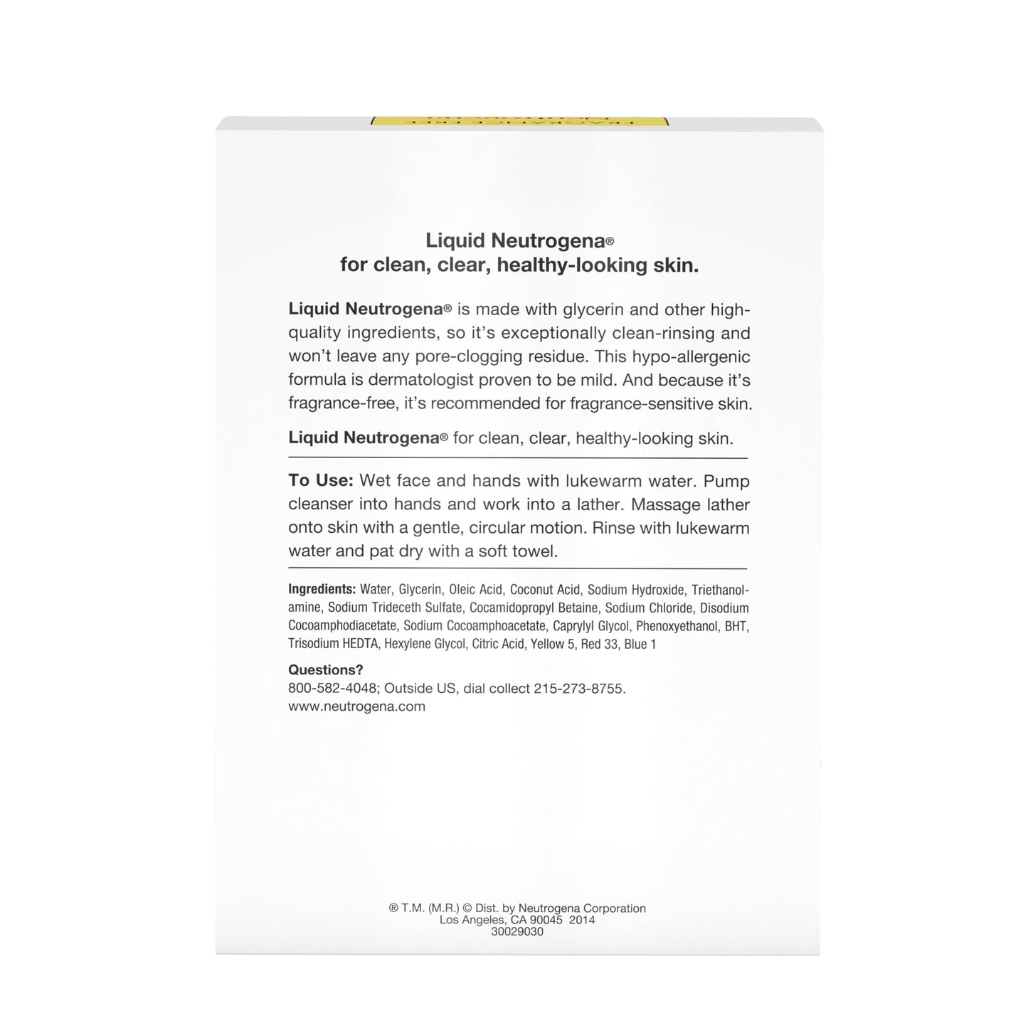 Neutrogena Liquid Gentle Foaming Face Wash with Glycerin, Oil-Free & Hypoallergenic Skin Care Cleanser, Fragrance-Free Moisturizing Facial Cleanser for Daily Use, 8 fl. oz