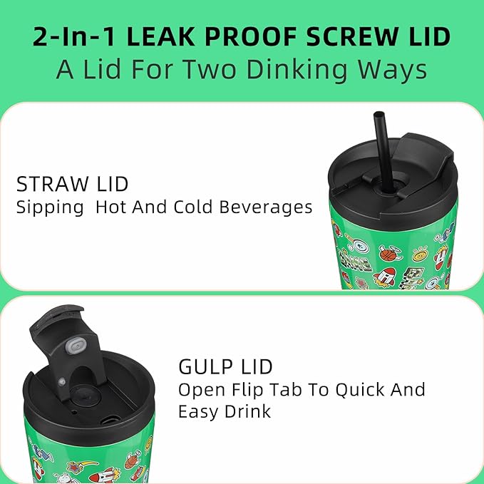 BJPKPK 22oz Stainless Steel Insulated Tumbler With lid And Straw Travel Coffee Thermal Tumblers Cup For Women And Men,Game