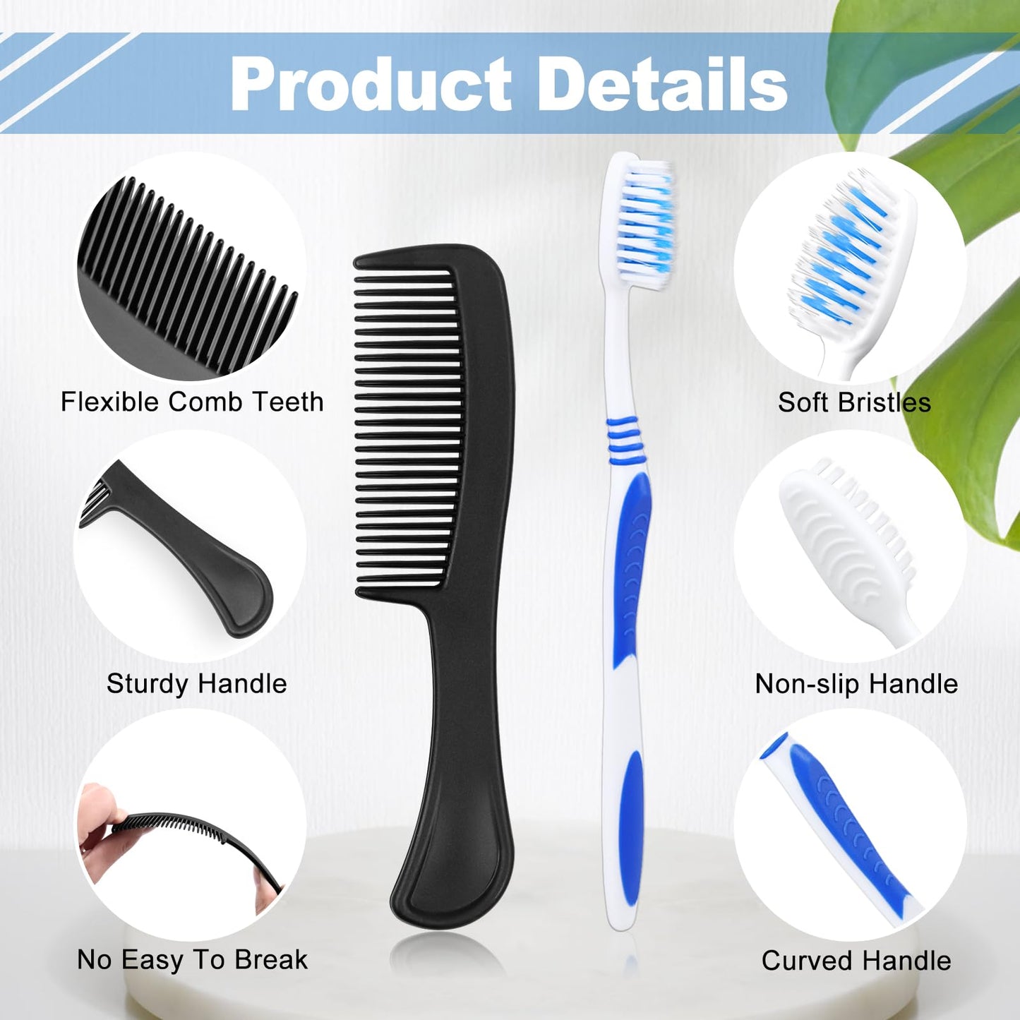 SLequipo Pack of 3 Hygiene Kit, Hygiene Kit Bulk, Individually Packed, Travel Hygiene Kit with Toothbrush, Toothpaste, Comb, Shampoo, Soap and Floss Picks, Home, Suitable for Hotel, Camping, Travel