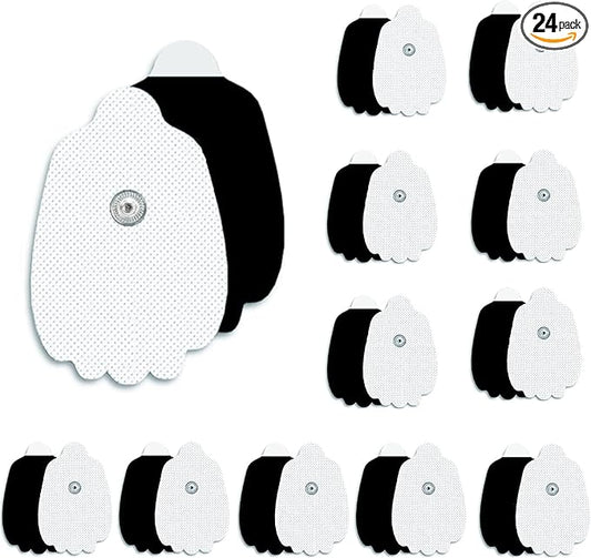 24 Pack TENS Unit Replacement Pads, Reusable Long-Lasting Self-Adhesive Non-Irritating Snap Electrodes Pad for Tens Unit with Standard 3.5mm Snap-on Connector, Compatible with Belifu, Brilnurse TENS
