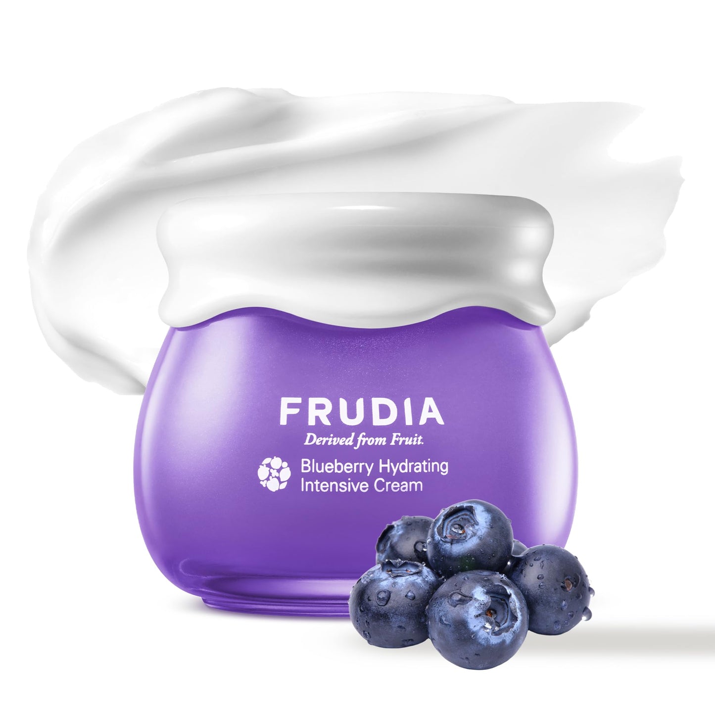 FRUDIA Blueberry Hydrating Intensive Face Cream, Vegan Korean Face Moisturizer w/69% Blueberry Extract, Panthenol & WS BS Care EX for Dry Skin (1.94 fl oz)