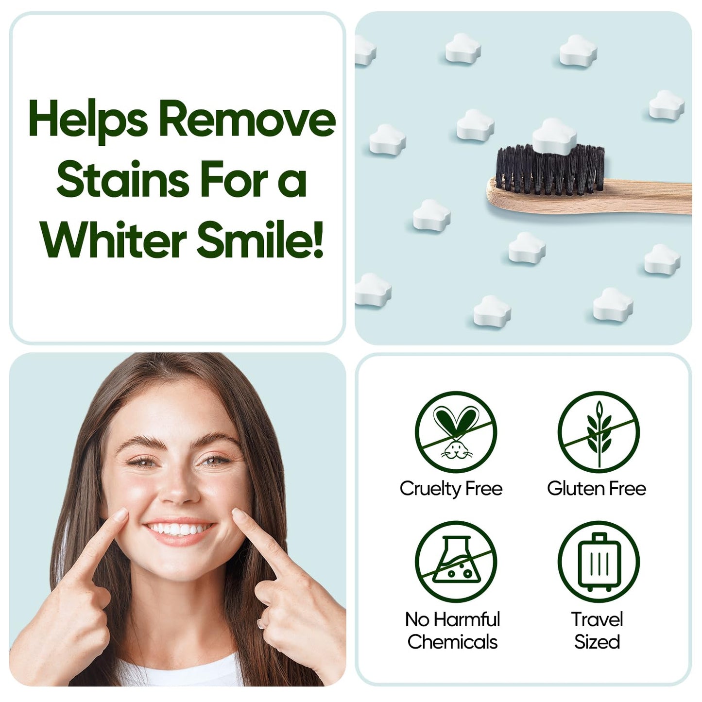 MySmile Toothpaste Tablets, Travel Friendly Mouthwash Tablets, Fluoride Free Toothpaste Tablets - Nano hydroxyapatite, Reduce Sensitivity, Natural Whitening, Remineralize Teeth, Fresh Breath. 45Tabs