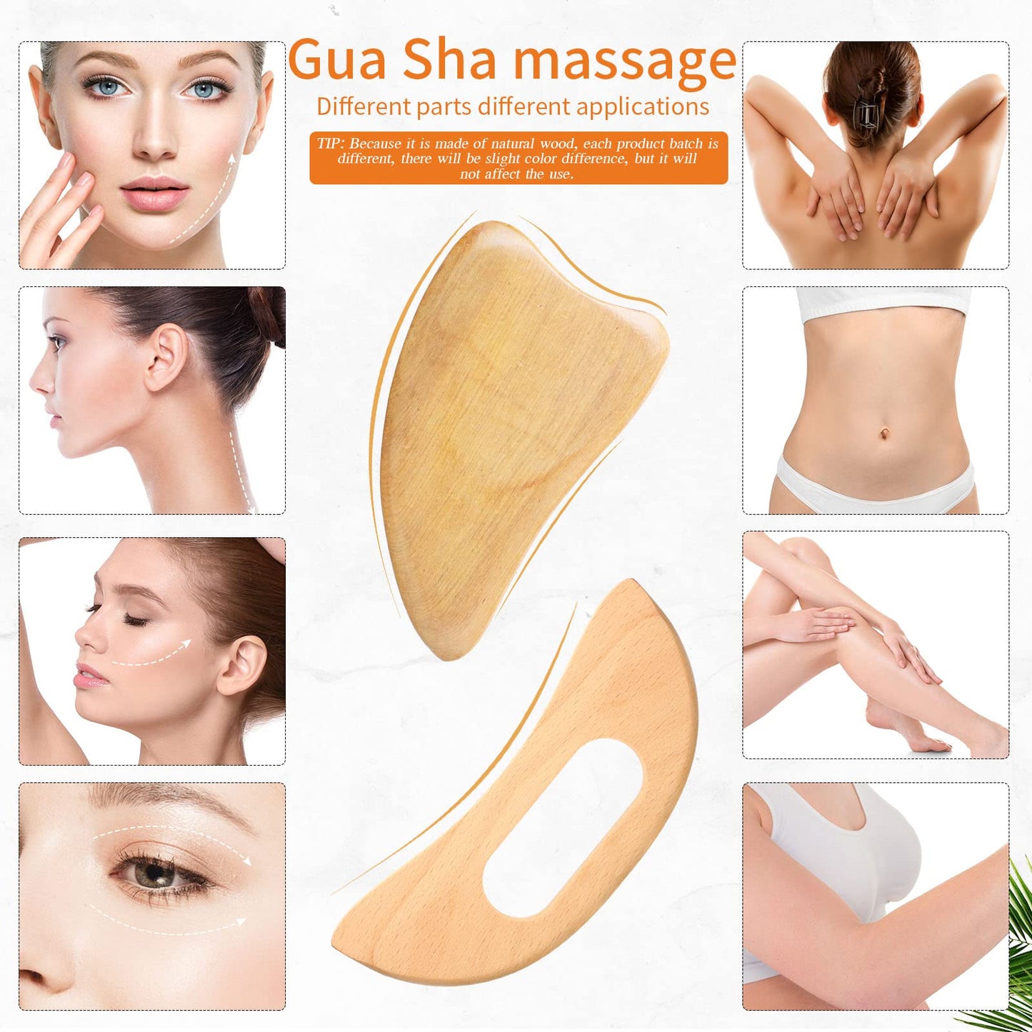 Chumia 10 Pieces Wood Massage Tools Wooden Maderoterapia Kit Therapy Tools Massage Roller Lymphatic Drainage Health Care for Neck Leg Back Arm Body Muscle Pain Relief