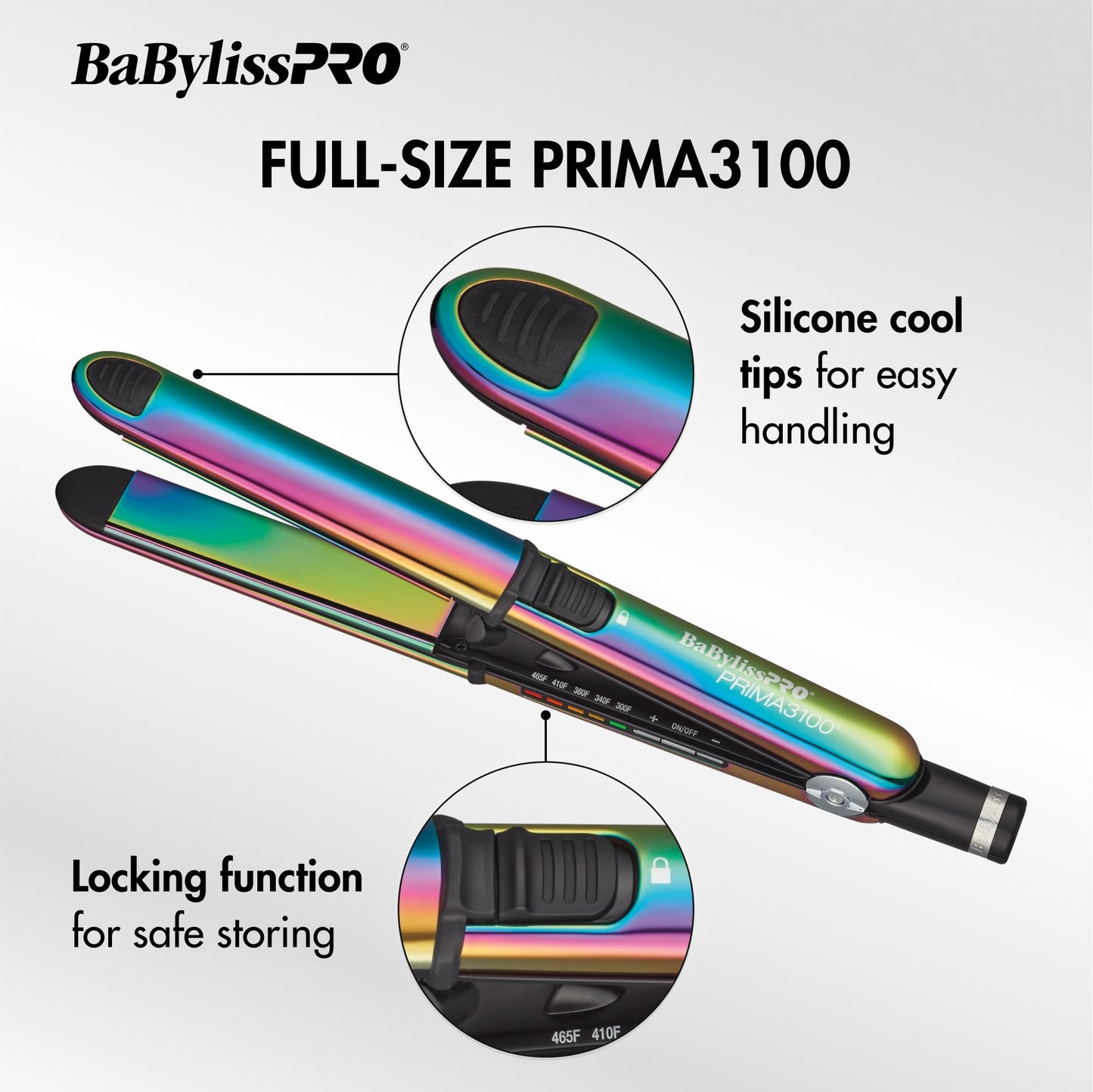 BabylissPRO® Nano Titanium™ Iridescent Prima3100 & Prima2000 Styling Irons Prepack