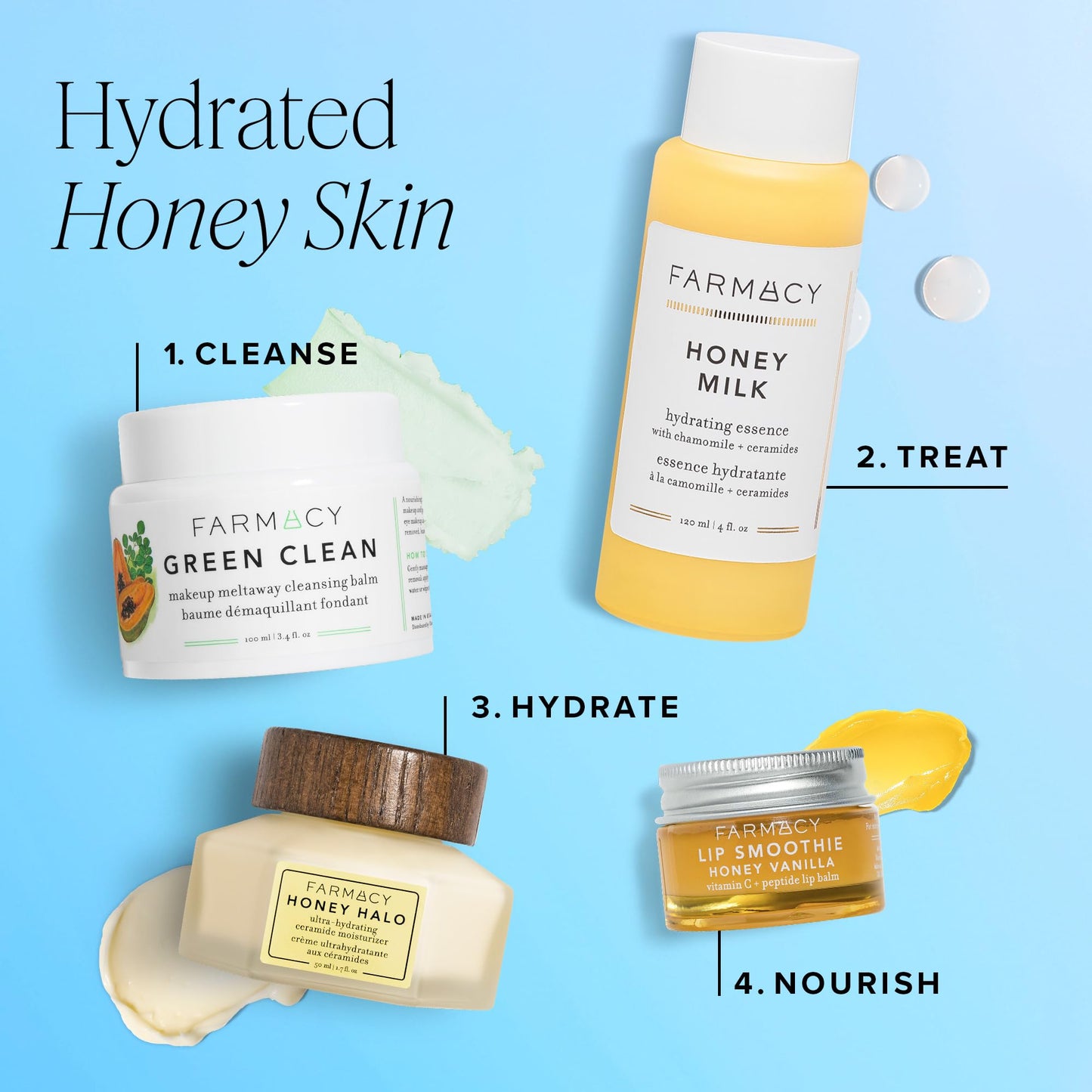 Farmacy Ceramide Face Moisturizer - Honey Halo Hydrating Facial Moisturizer for Dry Skin - Plumps, Soothes + Restores Skin with Potent Ceramides + Buckwheat Honey for a Dewy, Healthy Glow (15ml)