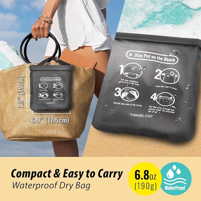 TREKOLOGY Inflatable Beach Pillow – Portable Beach Chair Pillow with Adjustable Strap & Sand Bag for Stability, Washable Cover, and Ergonomic Support for Ultimate Relaxation ALUFT Mint