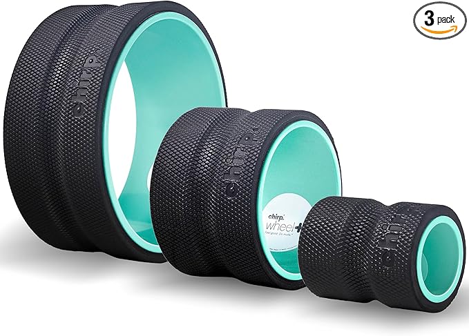 Chirp Wheel Foam Roller – Targeted Back & Neck Relief, Lumbar Spine Stretcher, Spinal Decompression Back Stretcher, Massage Roller with Density Foam for Physical Therapy, Supports 500lbs, 3-Pack Mint