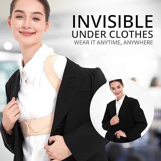 Back Posture Corrector for Women: Adjustable Shoulder Posture Brace Straightener Pain Relief (Small/Medium)