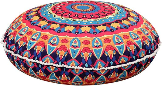 32 inches Meditation Floor Cushion for Adults, Round Large Thick Floor Pillow, Memory Foam Filling, Red
