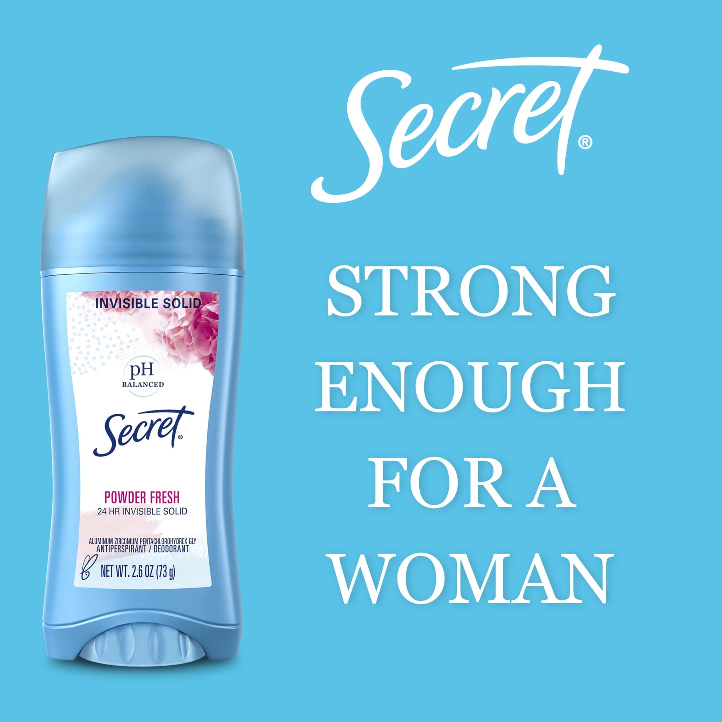 Secret Original Unscented Women's Invisible Solid pH Balanced Antiperspirant and Deodorant, 2.6 Ounce