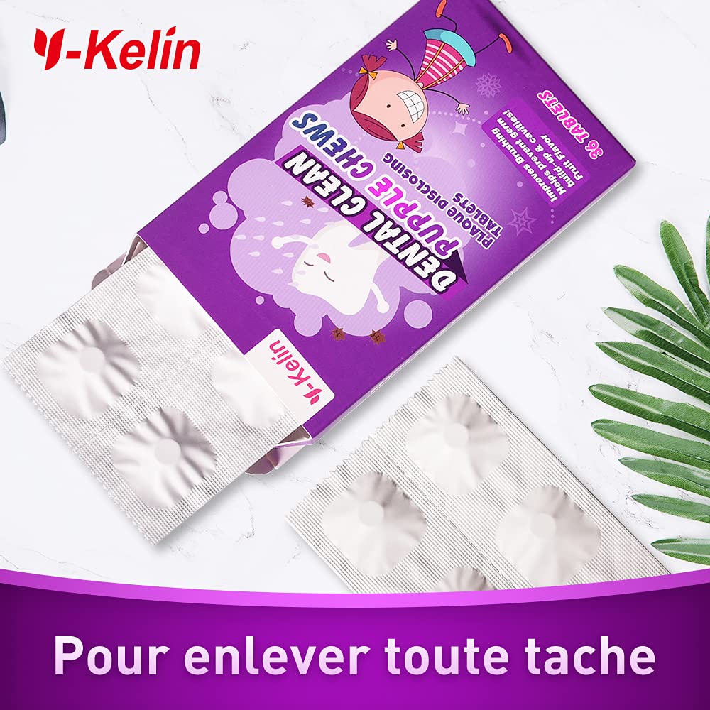 Dental Plaque Disclosing Tablets for Kids & Adults - Showing Plaque by Changing Color - Helps Teach Brushing Habits for Clean Teeth - 36 Count