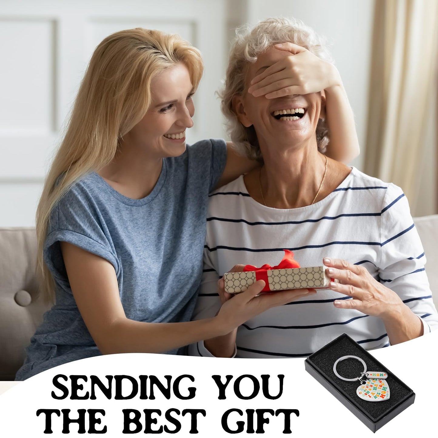 Velokomo Appreciation Gifts for Mom - 5pcs Pink Box Set for Best Mother Birthday Christmas Gift for Women Thank You Present Kit with Makeup Bag Card Bracelet Keychain Candle