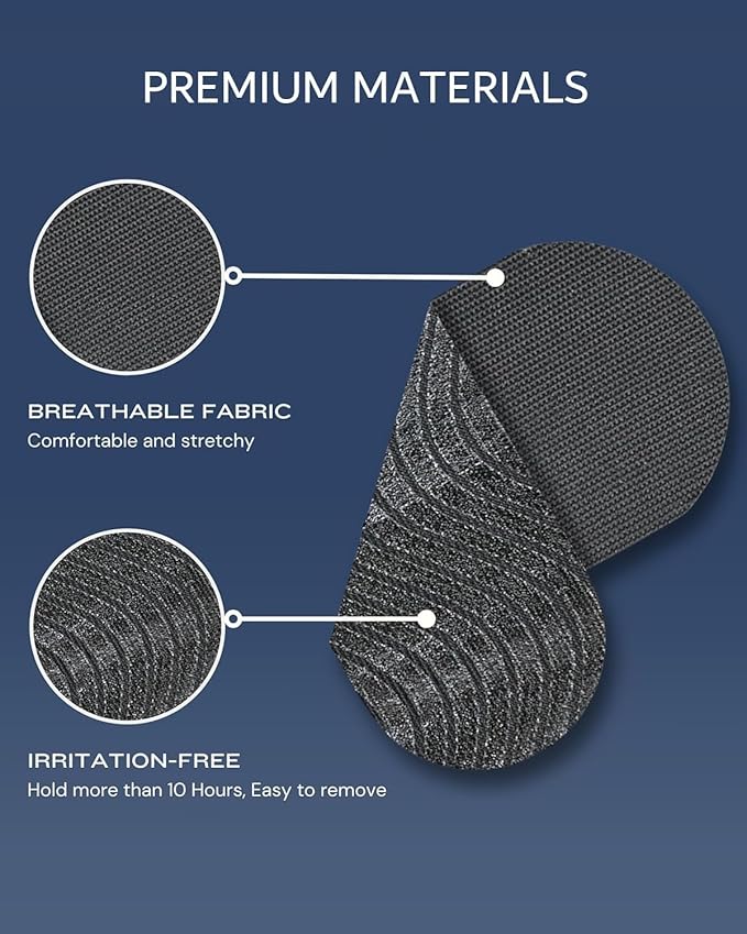 Black Premium Tape (60 Pack) - Pain Free Removal, Hypoallergenic, Latex Free & Gentle On Skin - Skin Friendly Adhesive Cotton Tape