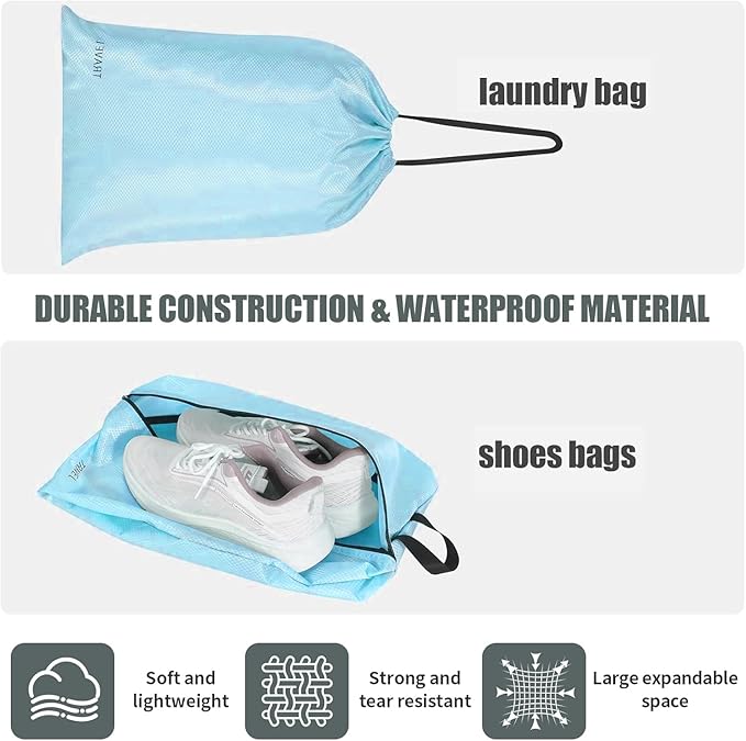 Compression Packing Cubes for Travel, Space Saving Vacation Travel Essentials, Travel Accessories for Suitcase Organizer Bags Set, Durable Luggage Organizer Travel Bags (sky-blue)
