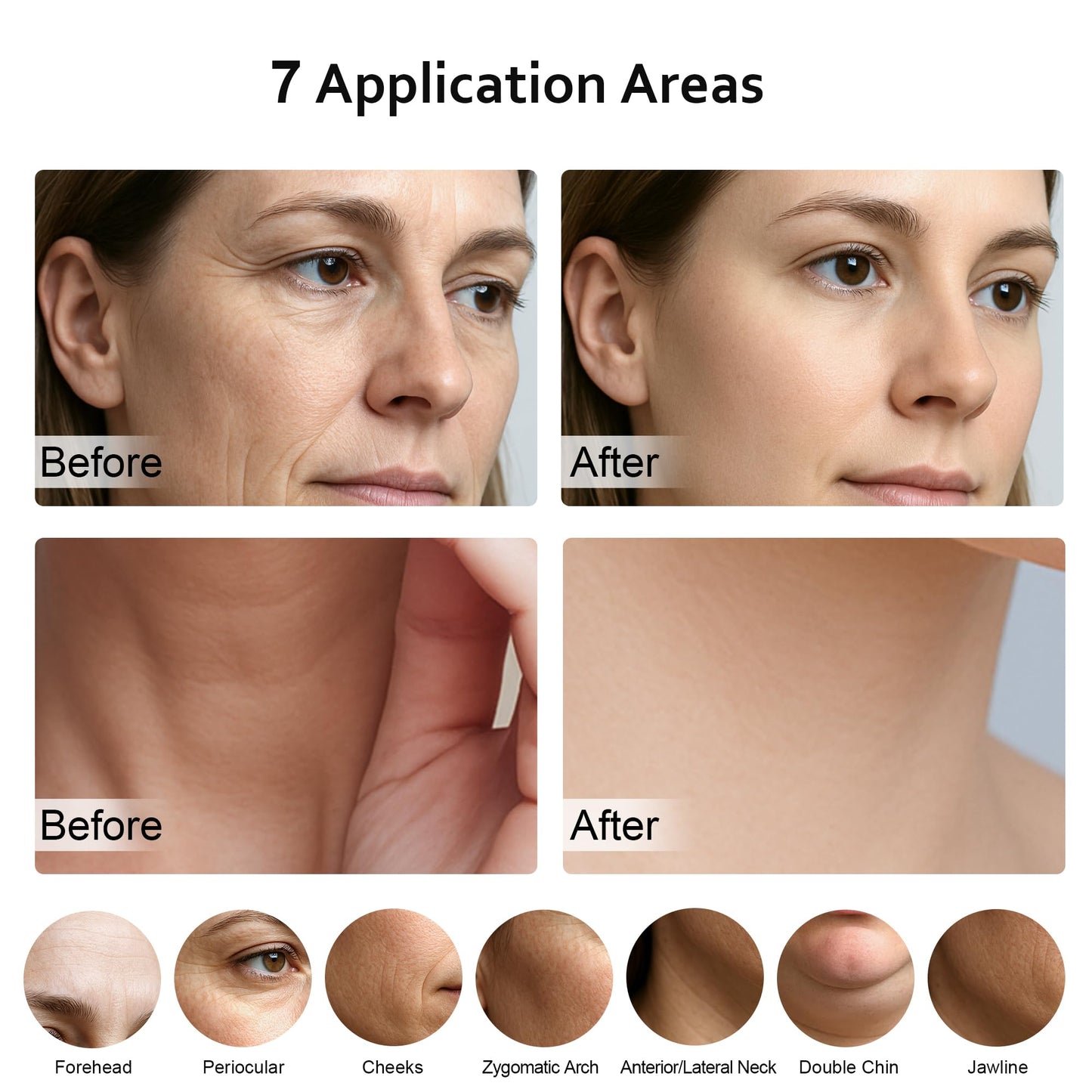 7 in 1 Multifunctional Facial Massager, Red Light Therapy for Face with 7 Modes, Face Lift Device, Portable Facial Massager for Wrinkles,Neck&Skin Care-White