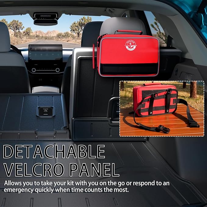 418-Piece First Aid Kit, All-in-One Waterproof Survival Kit for Home, Car, Travel, Hiking & Outdoor Emergencies | Tear-Resistant & Compact Design for Business, Vehicle & School Use