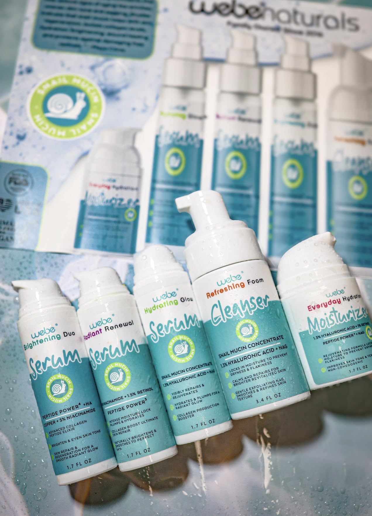 WEBE Naturals Snail Mucin Retinol 1.5% Radiant Renewal Serum | Niacinamide 5%, Vitamin C, Peptide Booster, Hyaluronic Acid & Zinc PCA | Anti-Aging Plumping Intense Moisture Lock, Glowing Smooth Skin