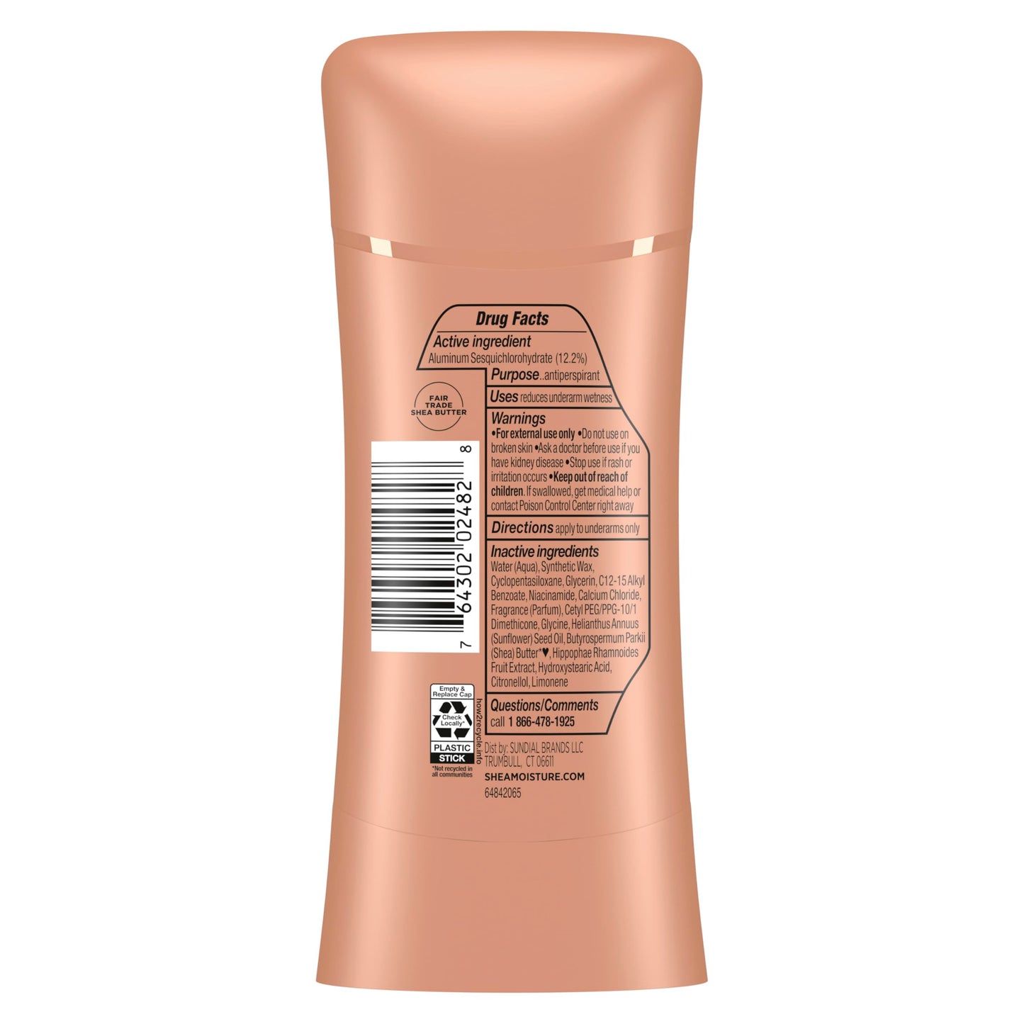 SheaMoisture Antiperspirant Deodorant Stick Even Tone Vitamin C & Niacinamide 2 Count for 48HR Sweat & Odor Protection with No Parabens & No Mineral Oil 2.6 oz