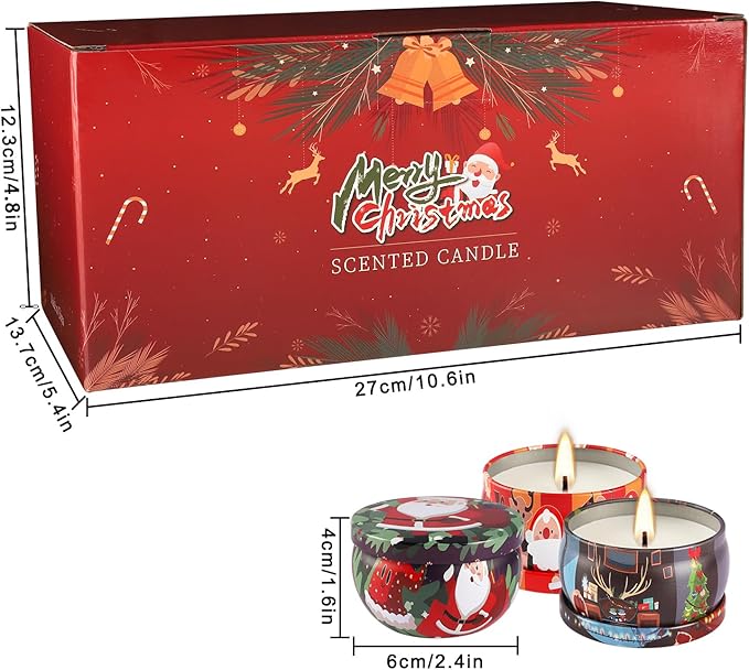 24 Packs Christmas Scented Candles Gift- Aromatherapy Candle-2.5oz Soy Wax-Long Lasting Burn time, Christmas Thanksgiving Gifts, Home Decor