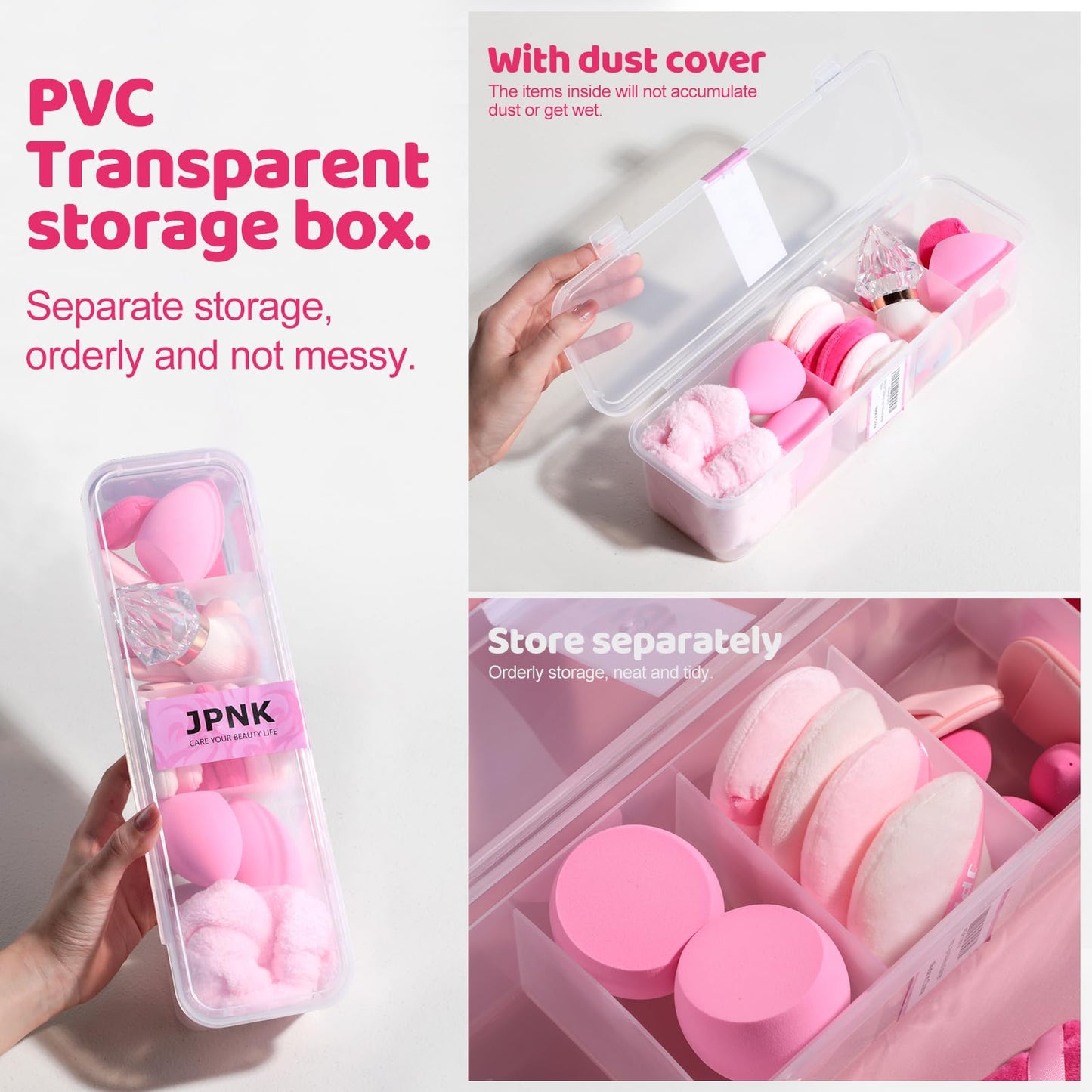 JPNK 20PCS Makeup Sponges Set with Powder Puff Brush for Liquid, Cream, and Powder And Small Mini Figure Makeup Sponge