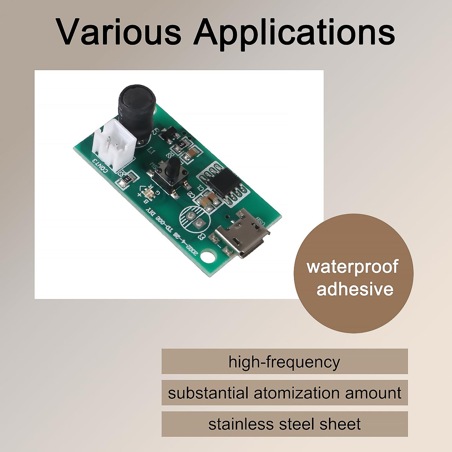 5Pcs USB Humidifier Module 5V USB Spray Module Circuit Board Atomization Module Atomization Plate Atomizer DIY Incubation Experimental Equipment