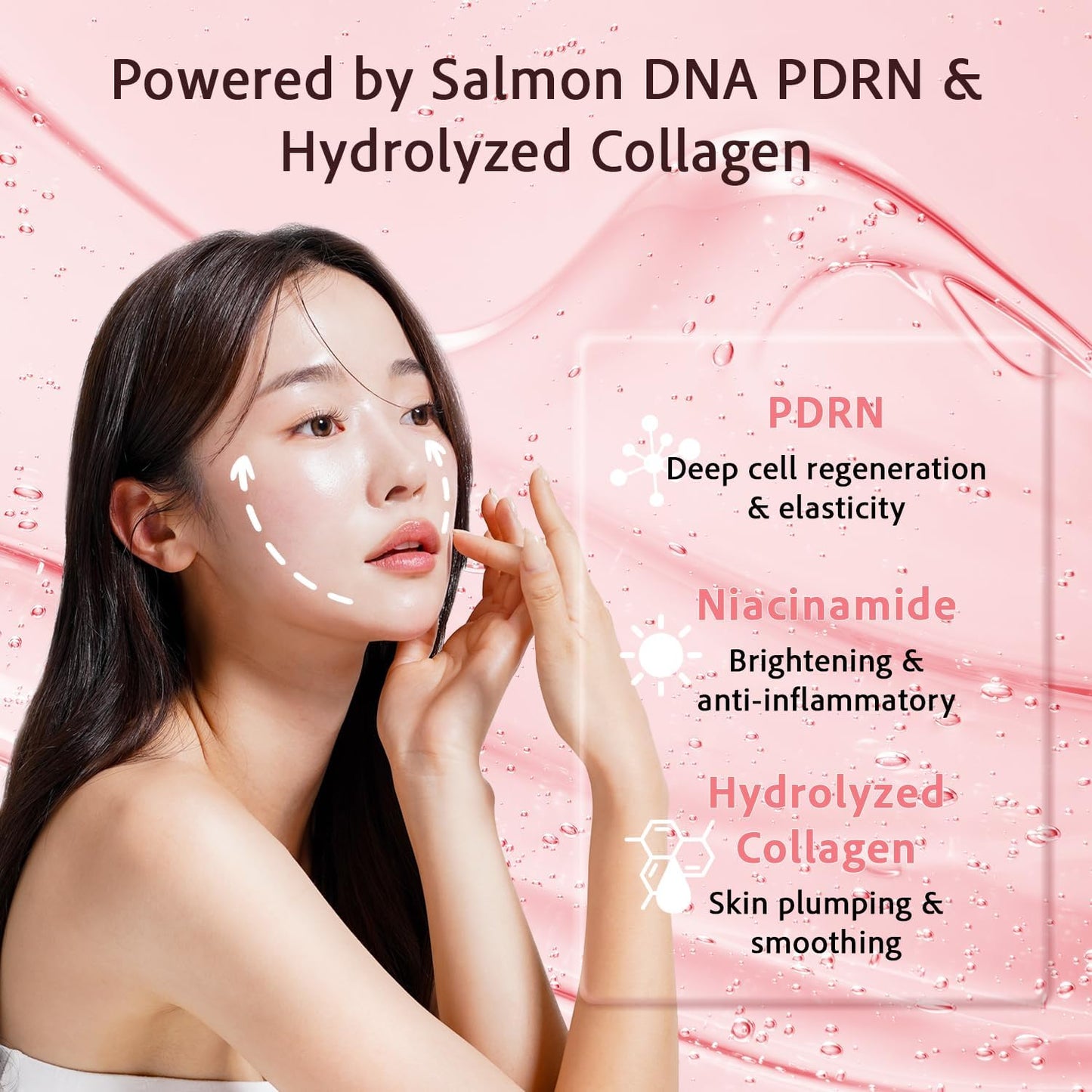 Salmon DNA PDRN Collagen Face Mask – Korean Skincare Hydrogel Overnight Collagen Face Mask for Glass Skin – Lifting, Firming, Moisturizing & Pore Refining – 4 Jelly Masks for Women and Men