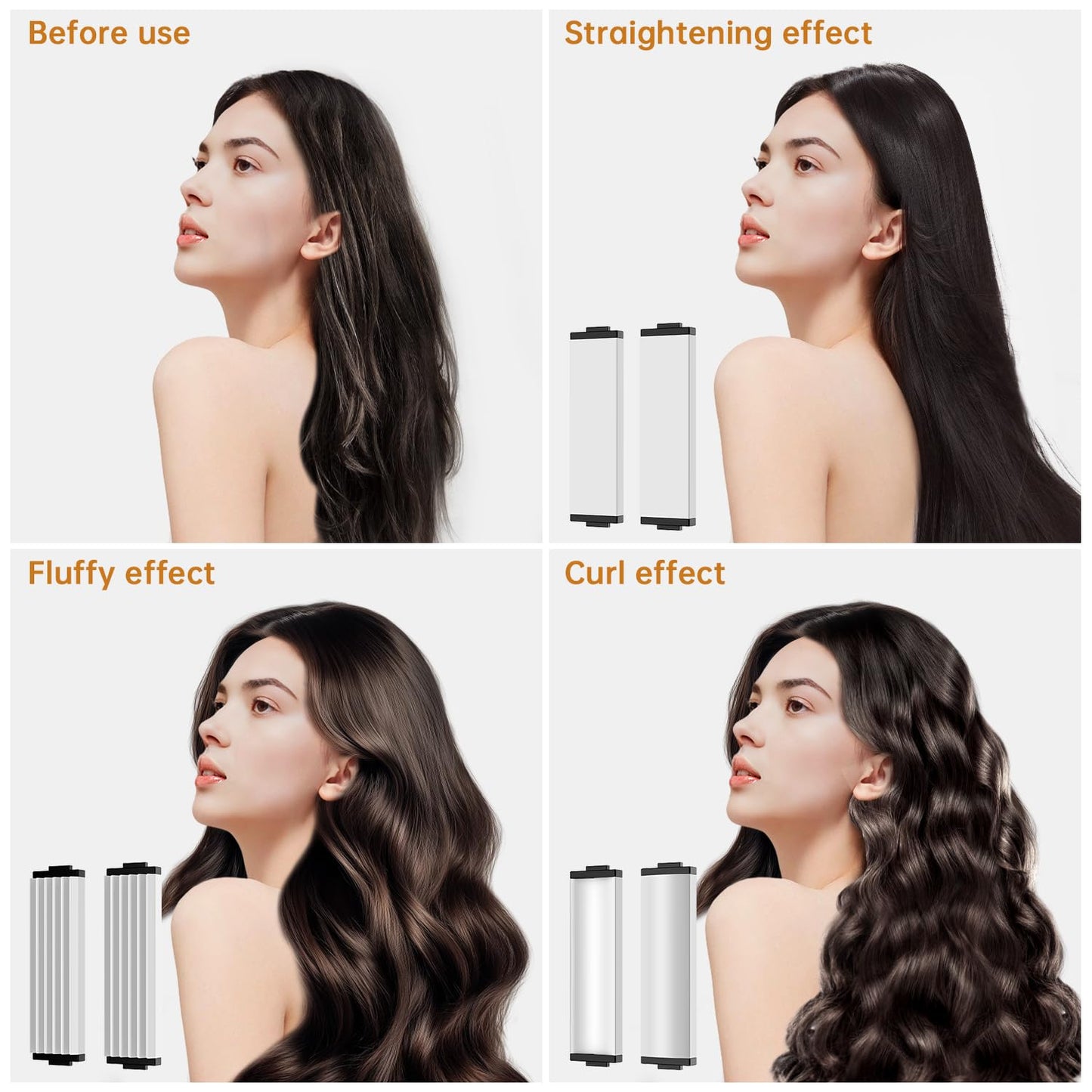 Hair Straightener 3 in 1,Cordless Rechargeable Flat Iron Detachable(with 3 Plates),Multi-Function Mini Hair Straightener Replaceable,5000mAh Travel Curling Iron,USB Rechargeable Hairdressing Tools