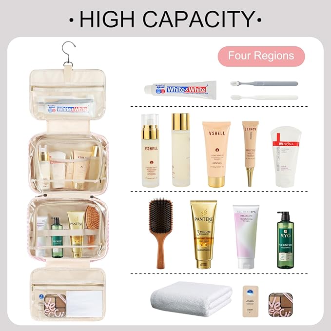 TOPEAST Teen Girl Gifts Trendy Stuff - Birthday Gifts for 7 8 9 10 11 12 13 14 15 16 17 18 Year Old Teen Girls, Hanging Toiletry Bag Initial Makeup Bag - Letter E, Blue