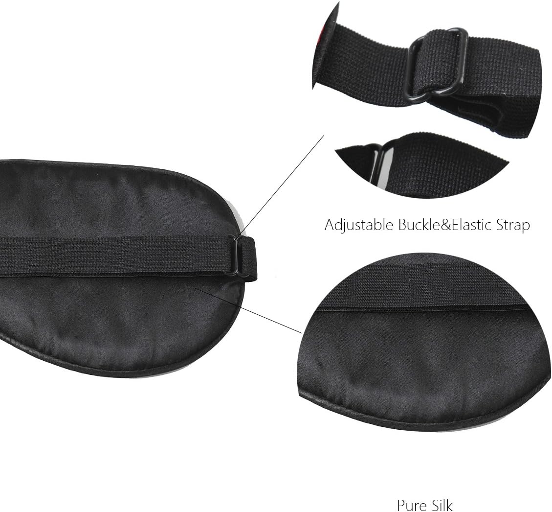 NMM Global 100% Mulberry Silk Sleep Mask Blackout, Cute Natural Sleeping Mask with Adjustable Elastic Strap, Satin Eye Cover for Men Women Adults (Fuck Off)