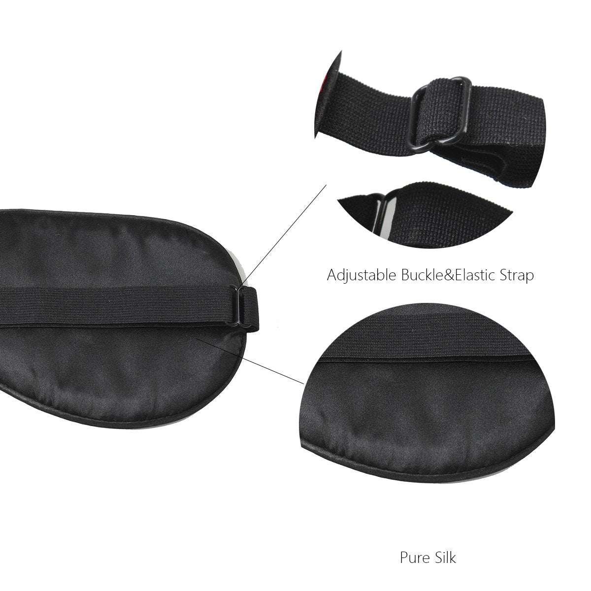 NMM Global 100% Mulberry Silk Sleep Mask Blackout, Cute Natural Sleeping Mask with Adjustable Elastic Strap, Satin Eye Cover for Men Women Adults (Fuck Off)